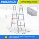 42" 3-Step Steel Frame Above Ground Swimming Pool Ladder,Heavy Duty Double Sided Removable Pool Steps,Pool Ladder Steps with Non-Slip Plastic Steps for Entry and Exit