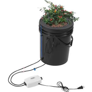 VEVOR DWC Hydroponics Grow System, Hydroponic Growing System with Top Drip Kit, 5-Gallon Deep Water Culture with Air Pump, Air Stone and Water Level Device for Leafy Vegetables(1 Bucket+Top Drip Kit)