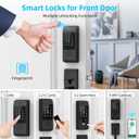 WiFi Front Door Lock Sets with Handle, Fingerprint Keyless Entry and Smart Keypad with Lever Handles, Electronic Screen+WiFi Gateway, APP Control, Auto-Lock, Voice Control