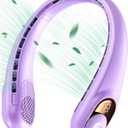 KIDEE Neck Fan, Bladeless Neck Fans Portable Rechargeable, Upgrade 360 Airflow, 3 Speeds, Headphone Design, 4000mAh Battery Operated Personal Wearable Fan Hands Free for Travel Indoor Outdoor (Light Purple)