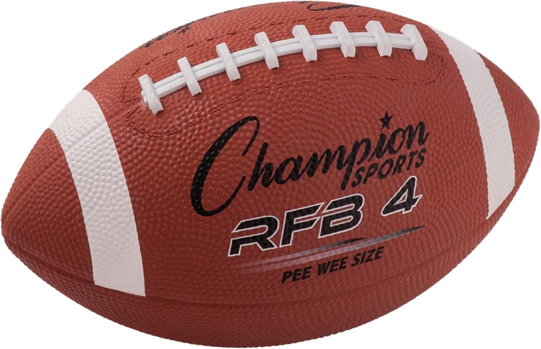 Champion Sports Rubber Football – Durable AllWeather Football with Enhanced Grip  Backyard Play & Training  Official Size