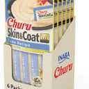 INABA Churu Lickable Pure Natural Cat Treats for Skin and Coat with Omega Oils, Taurine and Vitamin E, 0.5 Ounces Each, 24 Tubes (Four Per Package), Tuna Recipe BBD: 11/27/25