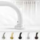 White Wrap Around Curtain Rods 66 to 120 Inch:Blackout Heavy duty Adjustable Window Curtain Rod for Bedroom,Industrial Darkening Curved French Metal Single Drapery Rods Easy Install,Pure White