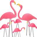 Pink Flamingo Yard Decorations, 2 Extra Large 28" and 4 Small 18" Tall Flamingo Yard Ornament with Metal Stakes, Plastic Lawn Statue Garden Patio Outdoor Decor for Luau Tropical Parties
