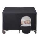Crib Blackout Cover for Pack N Play, Stretchy Blackout Tent, Breathable Portable Travel Crib Shades, Baby Crib Canopy Covers for Indoor & Outdoor (Black)