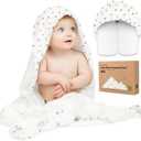 KeaBabies Hooded Baby Towel for Newborn - Viscose Derived from Bamboo Large Baby Bath Towels with Hood for Boys, Girls, Toddler, Extra Absorbent & Soft Newborn Bath Essentials (Wildscape)