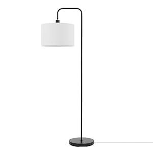GLOBE Electric 67065 58" Floor Lamp, Black, Dark Gray Velvet Shade, On/ Off Socket Rotary Switch, Living Room Décor, Reading Light, Home Essentials, Bedroom, Office Accessories