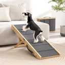 Adjustable Dog Ramp for Car with Anti-Slip Rug and 4 Height Levels for 7.7" to 15.8", Folding Dog Steps Doggie Ramp Pet Stairs for Couch, Car, Bed Stairs, Portable and Bearing 200LBS