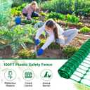 Plastic Fencing Temporary Fence,Snow Fence 4x100 with Stakes,Garden Fencings Plastic with Poles,Reusable Safety Fences,Construction Fences,Garden Fencings Roll for Pool,Lawn,Deer