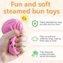 Dumpling Squishy Toy, Dumpling Squishy with Steamer, Soft Slow Rebound Squishy Dumpling Toy, Sensory Fidget Stress Ball for Kids & Adults(Pink)