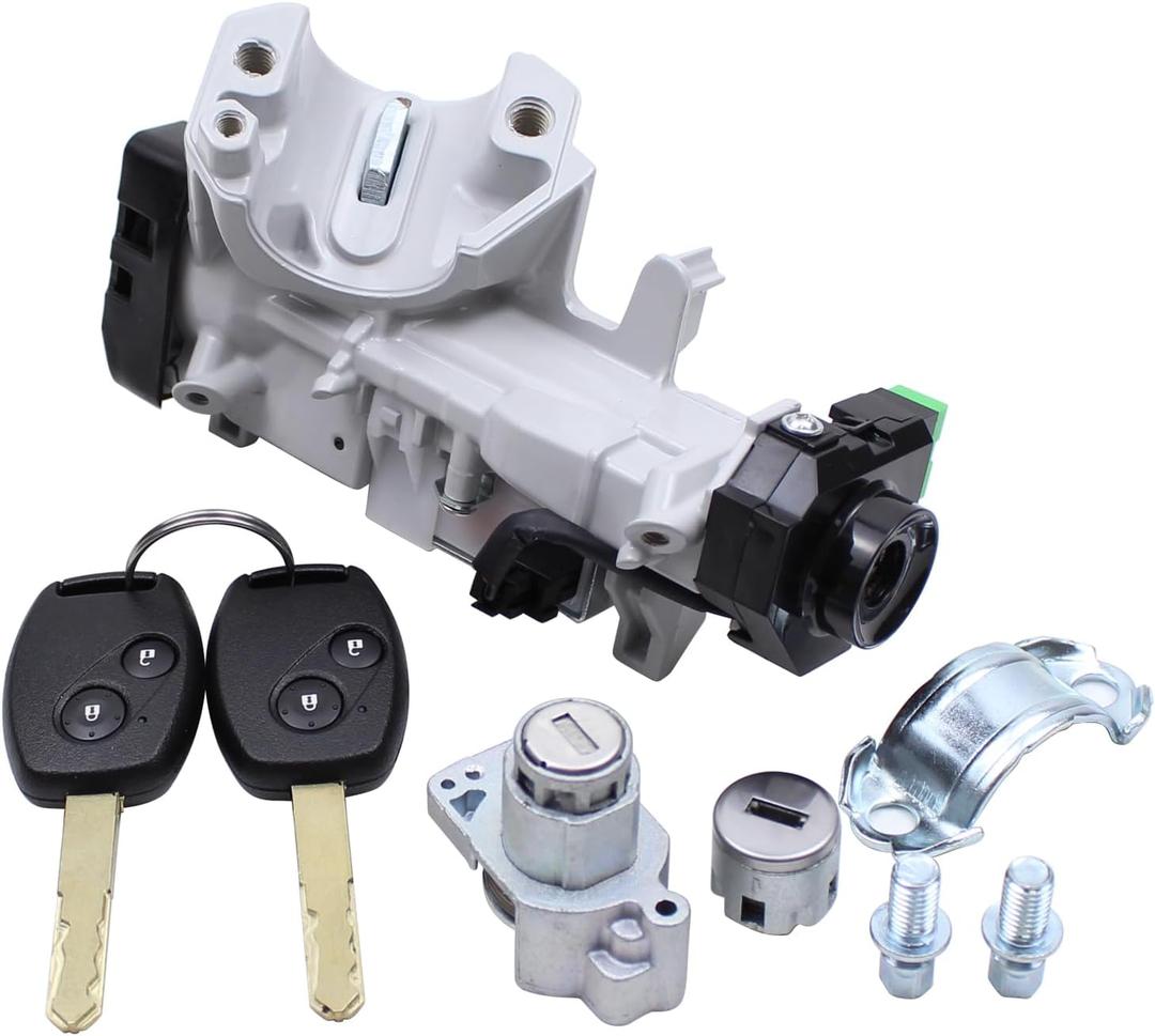 ApplianPar Ignition Switch Door Lock Cylinder with 2 Remote Keys for CRV 2007-2011