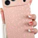 OOK Magnetic for iPhone 17 Pro Case, Silicone Pink Leopard Cute Pattern, Compatible with MagSafe Cheetah Print Camera Protection Shockproof Slim Phone Case for 6.3inch, Pink