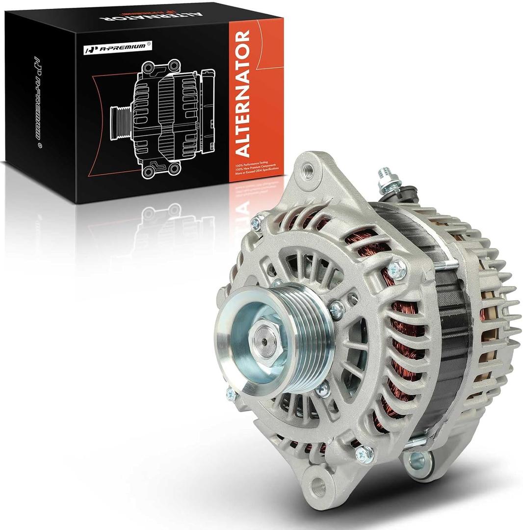 A-Premium Alternator Compatible with Nissan Murano 2015-2017, Pathfinder 2013-2017 & Infiniti QX60 2014-2016, JX35 2013, 2.5L 3.5L, 12V 150A 7-Groove Pulley Clockwise, Replace# 23100-3JA1A, A003TJ3991