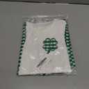 Ayalinggo St Patricks Day Baby Girl Boy Outfit Green Shamrock Long Sleeve Shirt Top Plaid Pants Set Saint Patrick's Clothes (White)