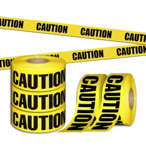 Premium Yellow Caution Tape Roll, 3 inch x 1000 feet, Ideal Use for Danger/Hazardous Areas/Crime Scene Halloween Party Decorations (3-Pack)
