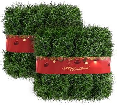 100FT Artificial Christmas Twist Garland - Soft Green Vine Greenery for Wedding Party Home Decor - Indoor Outdoor Festive Hanging Decorations