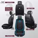 OASIS AUTO Car Seat Covers Front Seats, Sporty Honeycomb Waterproof Faux Leather Protectors, Universal Fit for SUV, Sedan, Truck Interior Accessories (OS-004 Black&Teal)