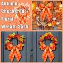 3Pack 2 Pcs Fall Wreath Sash for Front Door 4.5'' X 56'' Thanksgiving Wreath Satin Sash Bow Buffalo Plaid Cotton Wreath Sash Buffalo Check Wreaths DIY Bow for Autumn Garland Doorway Indoor Outdoor Home