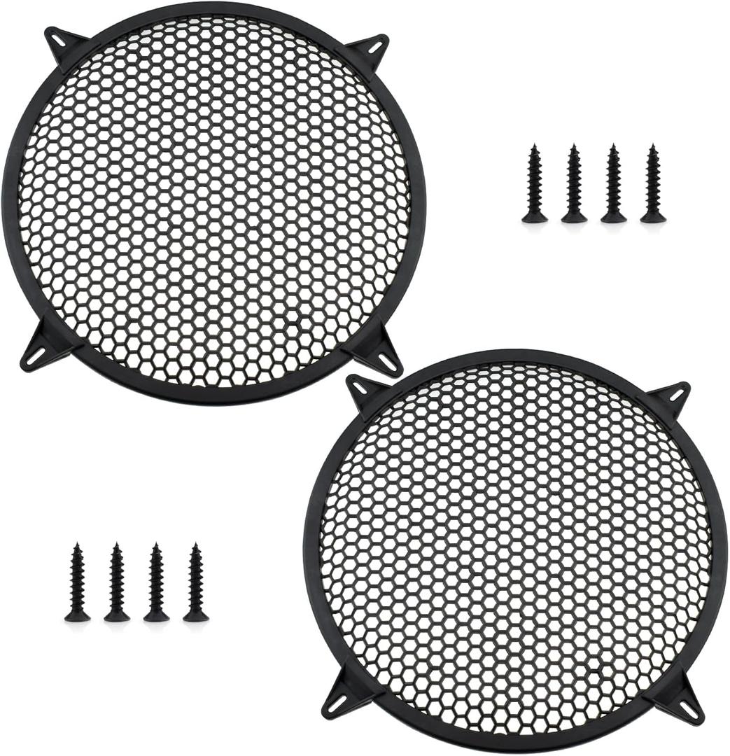 UBANU 12 Inch Speaker Grill Cover, 2 Pack ABS Mesh 12" Round Subwoofer Speaker Grills with Mounting Screws