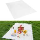 Upriver 91 x 71'' Extra Large White Outdoor Picnic Blanket, Picnic Blanket Bohemia Oversize Beach Blanket with Fringe for Camping, Lawn or Wedding