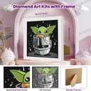 Cartoon Diamond Art Kits for Kids with Frame- Small Diamond Art Painting Kits for Kids Ages 4-8 for Home Decor Present 7x7 Inch