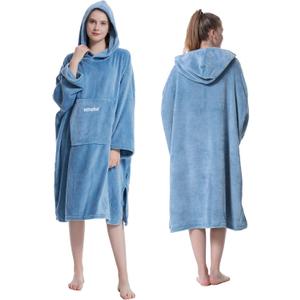 Hiturbo Surf Poncho Changing Towel Hoodie: Oversized Soft Hooded Beach Towel - Plush Swimwear Wetsuit for Pool Bath Swimming