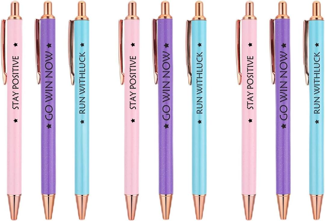 3Pcs Good Luck Gifts Fancy Pens for Women with Natural Stones Beads Keychain Inspirational Cards Lucky Present Bulk Encouragement Thank You Gifts for Coworkers Women Friends Anxiety Relief