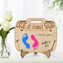 DIY Baby Footprint Art Craft Kit for Fathers, Personalized First Father's Day Gifts from Baby for New Dad, Birthday Gift for Newborn Footprint Sign Kit, DIY Baby Keepsake Sign Plaque (Toolbox)