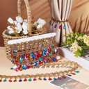 OLYCRAFT 10 Yard Sequins Ribbon with Colorful Rhinestone 1.6 Inch Width Beaded Tassel Fringe Trim Sequin Tassel Trim Gold Braid Fringe Lace Ribbon Rhinestone Braided Ribbons for Clothes DIY Home Decor