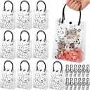 Wesnoy 12 Pcs Musical Notes Gift Bags with Handle 6x8 Inch Clear Music Treat Bags Bulk Musical Party Favor Bag with Musical Note Paper Clip for Musician Employee Teacher Gift Birthday Party Supplies