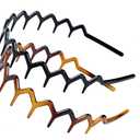 Set of 2 Zig Zag Black Plastic Sharks Tooth Hair Comb Headband Hair Hoop Accessory for Women's Lady Girls (1 Black Color+1 Brown)