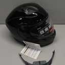 DOT Approved Full Face Modular Flip-Up Dual Visor Motorcycle Helmet for Men Women, Lightweight ABS Shell & Ventilated, Street Bike ATV (Small, Black)