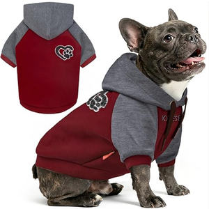 KYEESE Dog Hoodie Stretchy Warm Pet Clothes Pet Sweatshirt with Drawstring Comfort Cat Sweater Soft Dog Clothes for Small Dogs Cat Coat with Leash Hole Dogs Winter Coat for Cold Weather, Size Large 