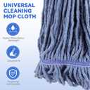 Commercial Heavy Duty Mop Heads Replacement: 6 Packs Industrial Wet Mop Head for Floor Cleaning - Commercial Products Looped End String Head Refills