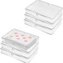 QoTang 6 PCS Clear Playing Card Case Empty Acrylic Card Holder Organizer Card Deck Box Playing Game Card Storage Box Holder for Bank Business Game PTCG Cards 3.6 x 2.6 x 0.8 Inch