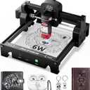 Acmer S1 Laser Engraver and Cutter Machine, 6W (6000mW) for Wood, Acrylic, Leather, Plastic - 130x130mm Compact Engraving Area, DIY Crafts & Art Projects, Precision Mini Engraving Framework Design