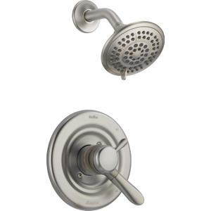 Delta Faucet Lahara 17 Series Dual-Function Shower Trim Kit with 5-Spray Touch-Clean Shower Head, Stainless T17238-SS (Valve Not Included)