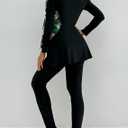 IDOPIP Muslim Swimsuits for Women Modest Burkini Islamic Arabic Swimwear Full Cover Long Sleeve Rash Guard Pants Bathing Suit (S)
