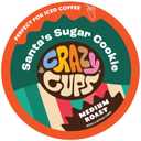 Crazy Cups Flavored Coffee Pods - Santa's Sugar Cookie Coffee, Holiday Blend, Medium Roast, Single Serve for Keurig K-Cup Machines, 22 Count in Recyclable Pods