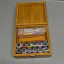 Flytreal Sewing Kit Small Box Basket, Wooden Hand Home Sewing Repair Tool Kit, Beginner Universal Sew Kit Accessories for Women, Men, Adults, Girls, Kids