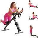 TOUSAINS 3 in 1 Adjustable AB Machine for Stomach Workout with 3 Heights, Foldable Rowing Machine for Home Gym with Comfortable seat & LCD Display Monitor, 330lbs Weight Capacity (pure black)