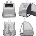 Texsens Pet Backpack Carrier for Small Cats Dogs | Ventilated Design, Safety Straps, Buckle Support, Collapsible | Designed for Travel, Hiking & Outdoor Use (Light Gray)