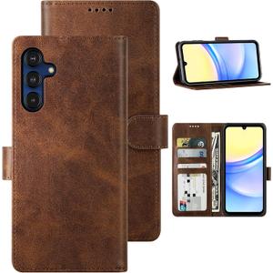 Feitenn for Galaxy A15 5G Wallet Case, Premium PU Leather Flip Case with Kickstand Card Slots Holder for Samsung Galaxy A15 5G 2023 (A15,Brown)