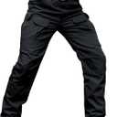Men's Stretch Tactical Pants Water Resistant Ripstop Cargo Pants Outdoor Lightweight EDC Work Hiking Pants (30W x 32L, Black)