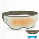 SENAINS Cordless Heated Eye Mask with Vibration - 3D Contoured Warm Compress for Dry Eyes, Migraine & Stye Relief - Electric Sleep Mask with Cold Gel Pack, Magnetic Charging, Auto-Off (Gray)