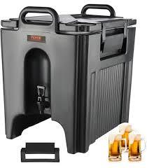 CURTA 2.5-Gallon Insulated Beverage Dispenser- Hot and Cold Drink Container with Ergonomic Handle, Stand & Leak-Proof Lock, Commercial Drink Pitcher for Coffee, Juice, Lemonade, Parties,Events