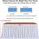 Albassa Polyester Table Skirt for Rectangle Tables Wrinkle Resistant Pleated Ruffle Table Cloth for Banquet, Wedding, Baby Shower, Display Gift Dining Table (White, 6ft, 72in(L) X30in(H))