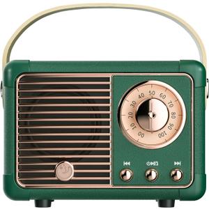 Retro Bluetooth Speaker, Cute Small Bluetooth Speakers Portable Wireless for Indoor Outdoor Vintage Home Office Decor, Perfect for Party Desk Kitchen Hiking Beach Travel Gift Ideas Green