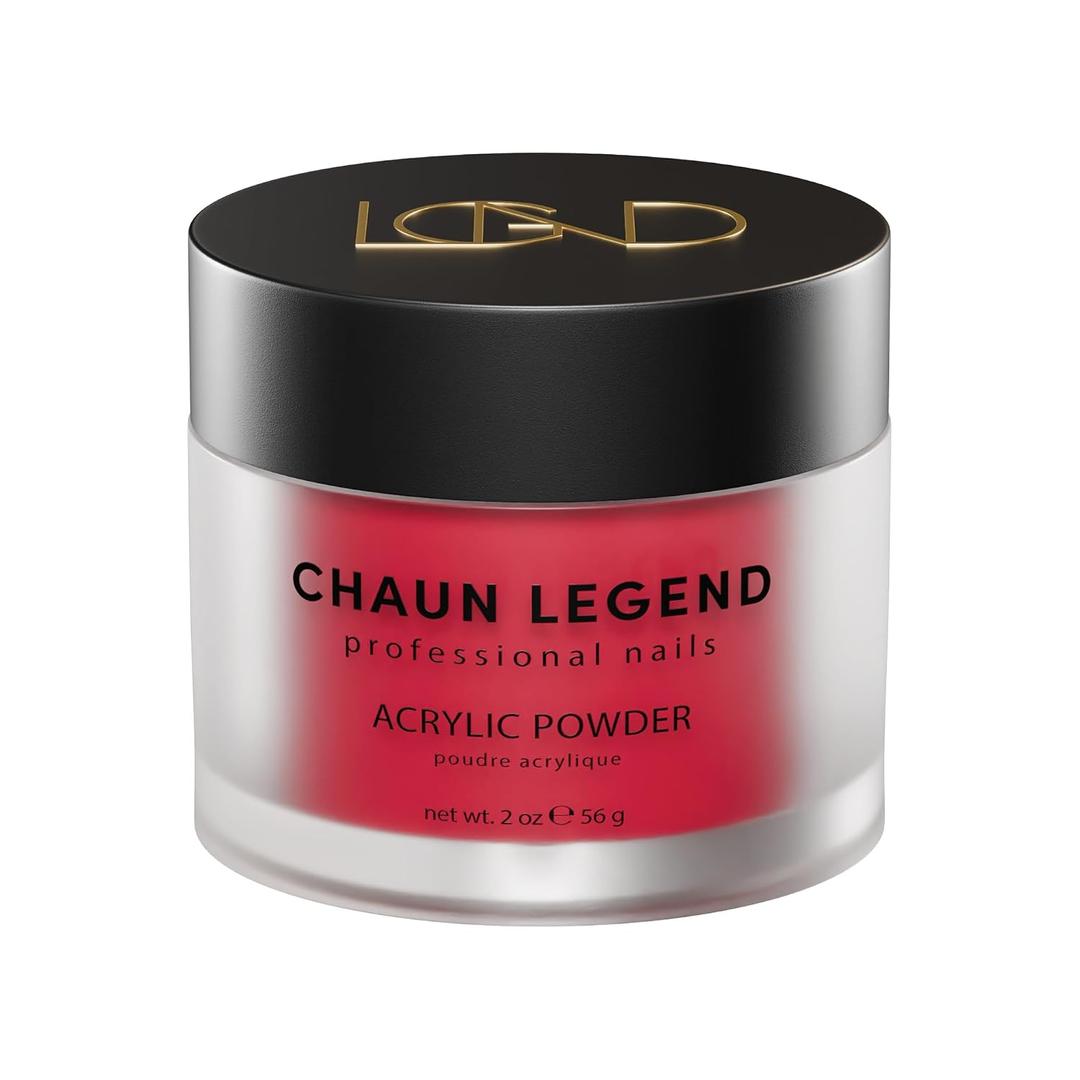 Chaun Legend Acrylic Powder, 2 Oz Long Lasting Salon Quality, Bubble Free, Self Leveling Professional Manicures, Fake Nails, Carving & Extensions, Barely Berry