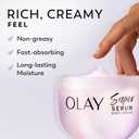 Olay Super Serum Body Cream for Dry Skin, 24hr Long Lasting Hydration, 5+ Ingredient Serum Complex for Bright Even Firm Luminous Skin, Sweet Vanilla & Soft Wood Scent,10 fl oz